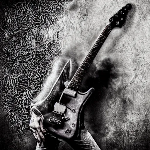 Image similar to Heavy Guitar Riffs Man screaming YEAH! More Heavy Guitar riffs I`ll take a nicotine caffein sugar fix Jesus don`t you get tired of turning tricks?, Realistic, HDR, HD,