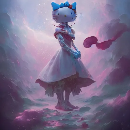 Prompt: portrait of a hello kitty, concept art by pete mohrbacher and seb mckinnon and beksinski and josan gonzales, digital art, highly detailed, intricate, sci-fi, sharp focus, Trending on Artstation HQ, deviantart, unreal engine 5, 4K UHD image