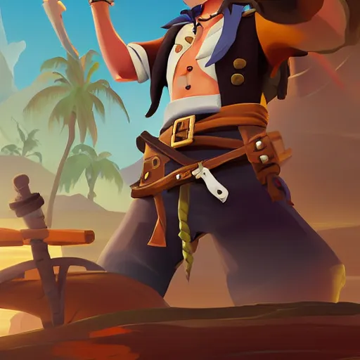 Image similar to painting jack the pirate on sea of thieves game avatar hero smooth face median photoshop filter cutout vector behance hd by jesper ejsing, by rhads, makoto shinkai and lois van baarle, ilya kuvshinov, rossdraws, illustration, art by ilya kuvshinov and gustav klimt