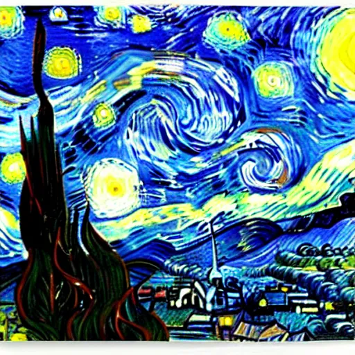 Prompt: a beautiful morning with clear sky in the style of starry night by vincent van gogh