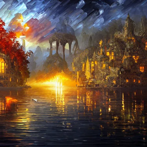 Image similar to cryengine render by android jones, james christensen, rob gonsalves, leonid afremov and tim white