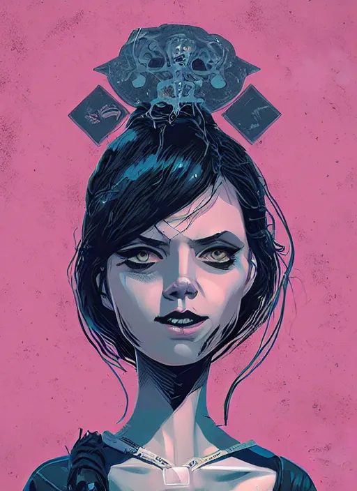 Image similar to portrait of goth girl, artstation, art by petros afshar, tom whalen, laurie greasley and greg rutkowski