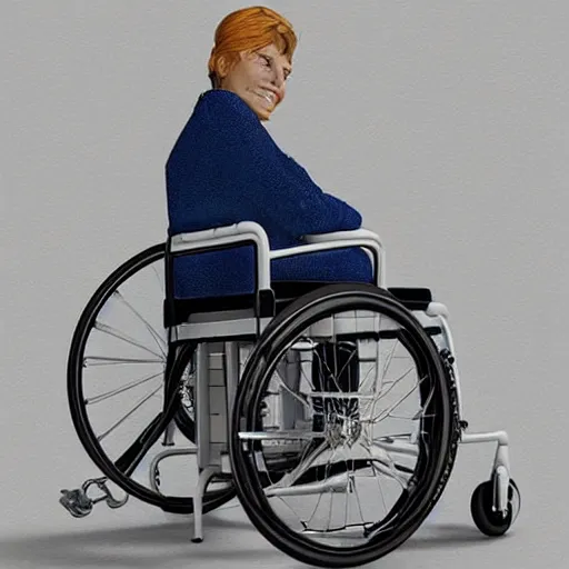 Prompt: “ color photo of a beautiful woman in a wheelchair, hd, photorealistic, detailed ”