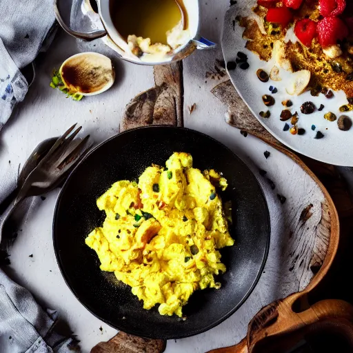 Prompt: the most amazing delicous scrambled eggs, food photography 4k