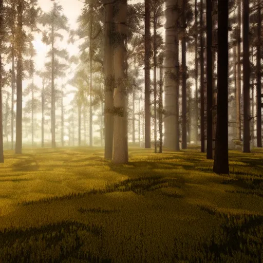 Image similar to forest, 8 k, octane render, volumetric lighting