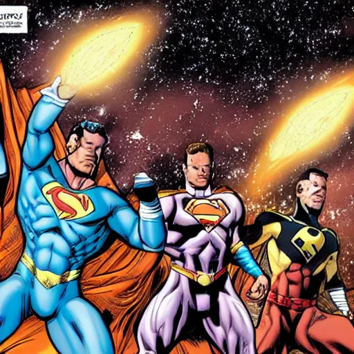 Prompt: The Andromeda Galaxy. DC Comics. Multiversity