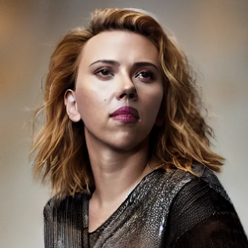 Image similar to portrait of scarlett johansson on burnt toast