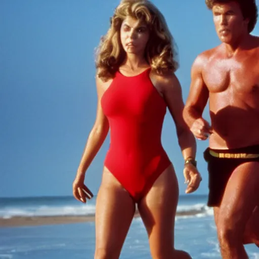 Image similar to will ferrel starring on baywatch tv show, tv still, 8 k