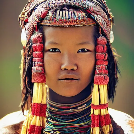 Image similar to young bautiful asian tribal female by Jimmy Nelson