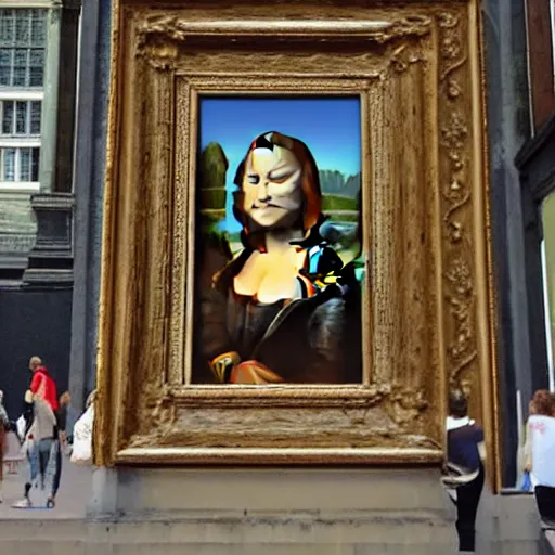 Prompt: back front of the monalisa