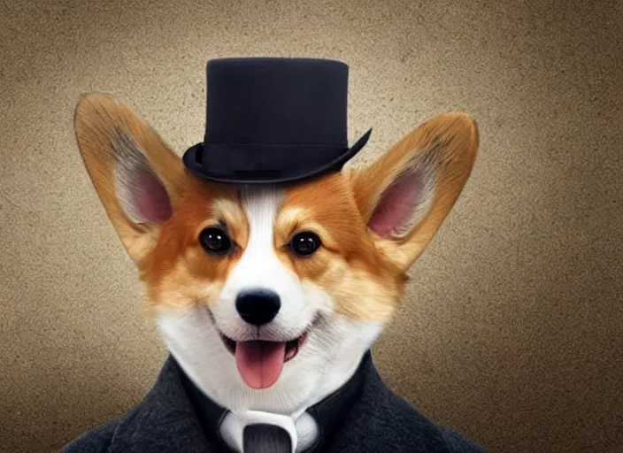 Image similar to film still if a cute corgi as sherlock holmes in the new sherlock holmes movie, 8 k