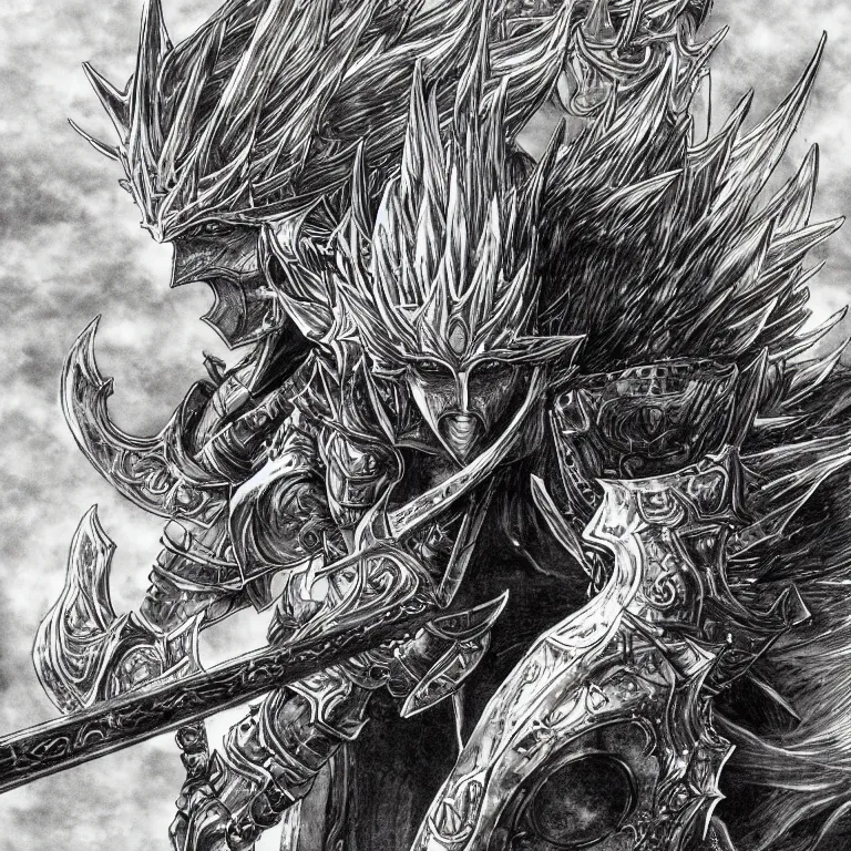 Prompt: The Nameless King, detailed illustration by Yoshitaka Amano