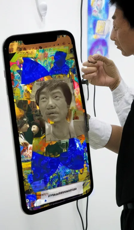 Image similar to An app that transforms you into a Filipino, esoteric, occult, futuristic, app design, Y2K, by Nam June Paik, Shiro Takatani, Marcel Duchamp