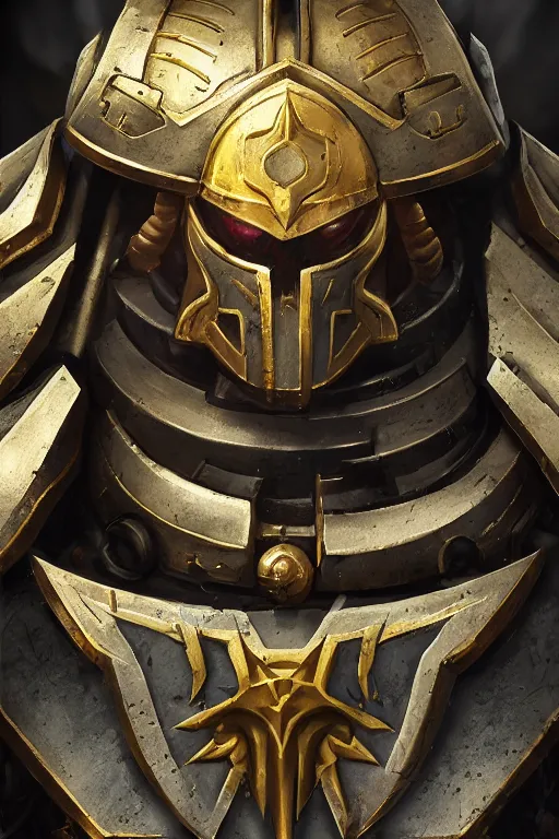 Image similar to armor portrait heros warhammer 4 0 k horus heresy fanart - the primarchs emperor by johannes helgeson animated with vfx concept artist & illustrator global illumination ray tracing hdr fanart arstation zbrush central hardmesh 8 k octane renderer comics stylized