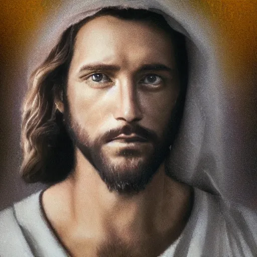 Image similar to award winning portrait photo of jesus, cinematic masterpiece