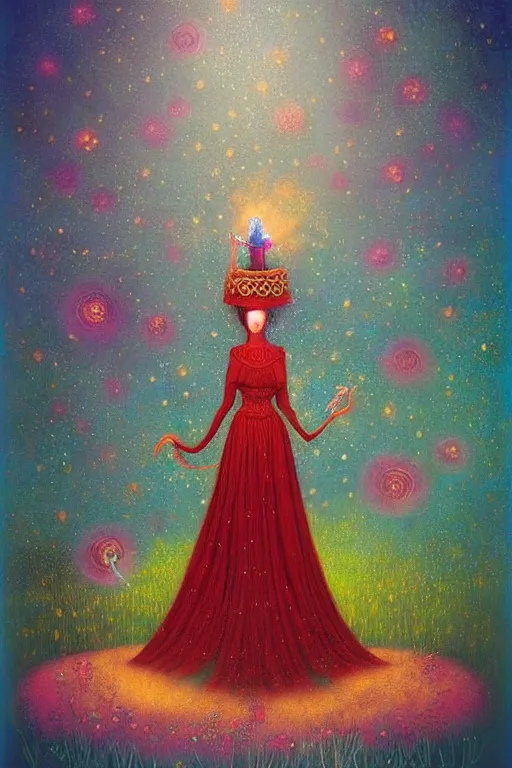 Prompt: medieval princess, nostalgia for a fairytale, magic realism, flowerpunk, mysterious, vivid colors, by andy kehoe, amanda clarke