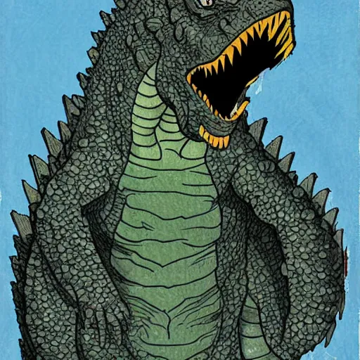 Image similar to showa godzilla by renato casaro