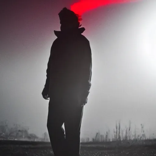 Image similar to a man with red glowing eyes