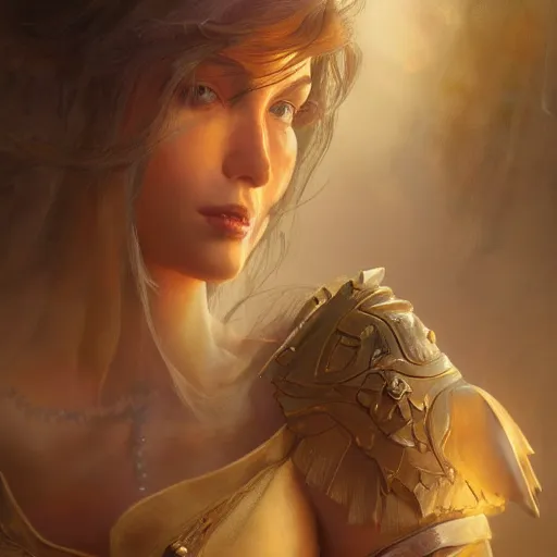 Image similar to jasmin princess, posing heroically, heavenly, full body close-up shot, elegant, realistic character concept, high fantasy, light atmosphere, golden ratio, cinematic lighting, hyperdetailed, high resolution, insanely detailed and intricate, artstation, Marc Simonetti, Greg Rutkowski, octane render, 8k