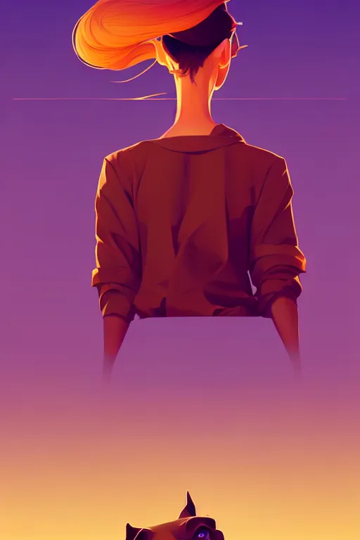 Prompt: smooth dog, desert colors, centered, median photoshop filter cutout vector behance hd by artgerm, jesper ejsing, by rhads, makoto shinkai and lois van baarle, ilya kuvshinov, rossdraws, illustration, art by ilya kuvshinov and gustav klimt