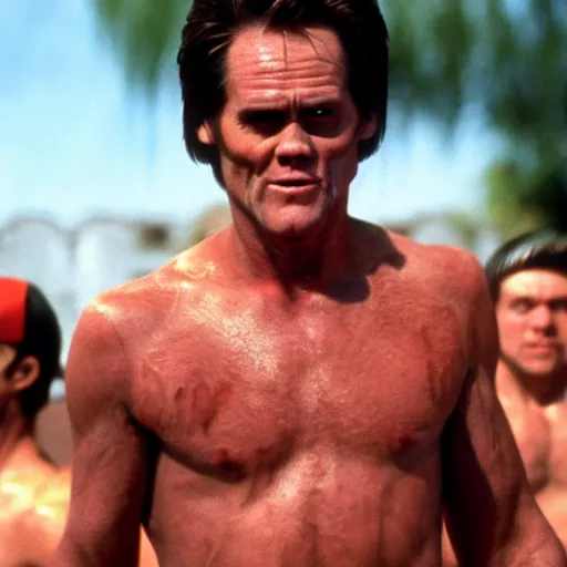 Prompt: Jim Carrey in American Gladiator, photo, 4k