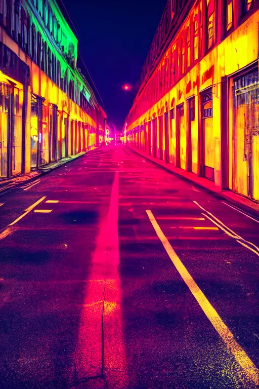 Image similar to neon streets of berlin, 4 k, award winning photo