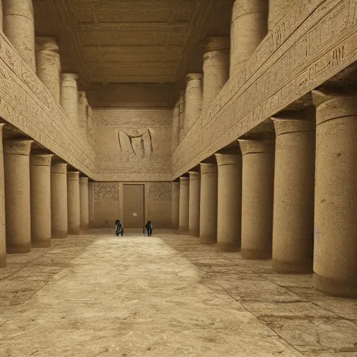 Image similar to hundreds of frogs inside an ancient Egyptian palace, cinematic lighting, dramatic angles, ultra detailed