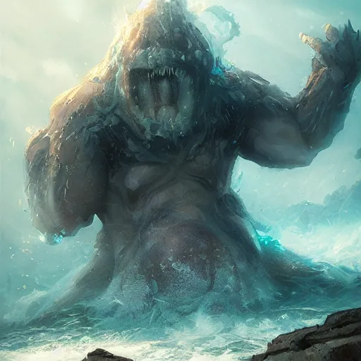 Prompt: A giant water elemental by greg rutkowski