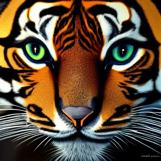 Prompt: an oil painting of gloppa with the pattern of tigers fur, tiger stripes, domestic caracal, cat, strong, dramatic impactful colors, by artgerm, hd, hdr, ue 5, ue 6, unreal engine 5, cinematic 4 k wallpaper, 8 k, ultra detailed, gta 5 cover art, high resolution, artstation, award winning