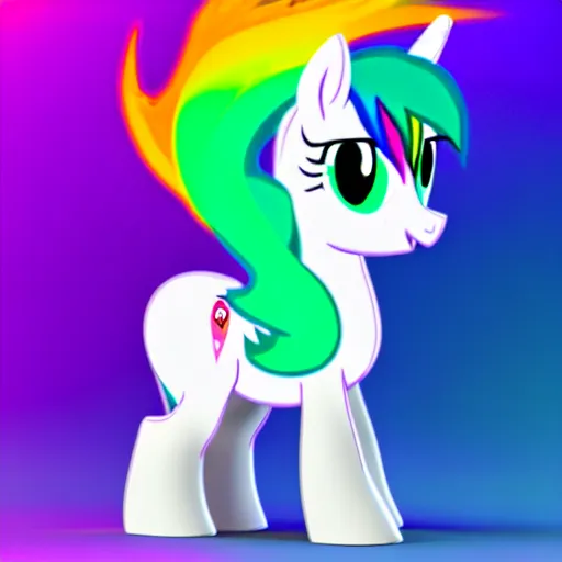 Prompt: white colored stoner pony from my little pony, marijuana themed, weed cutie mark, art, volumetric smoke, colorful, 3 d, render, wearing a black hoodie, soft lighting, green mane