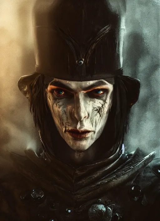 Image similar to A mixed media portrait painting of a male fantasy vampire necromancer in a atmospheric dark fortress, unreal 5, DAZ, hyperrealistic, octane render, RPG portrait, ambient light, dynamic lighting