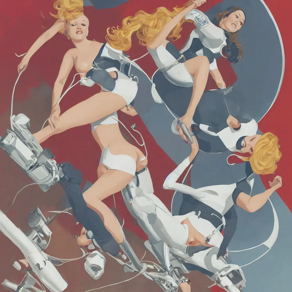 Image similar to maxim playboy astronaut pin - up by phil noto