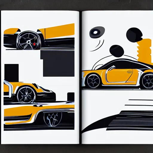 Image similar to abstract advertising illustration for porsche