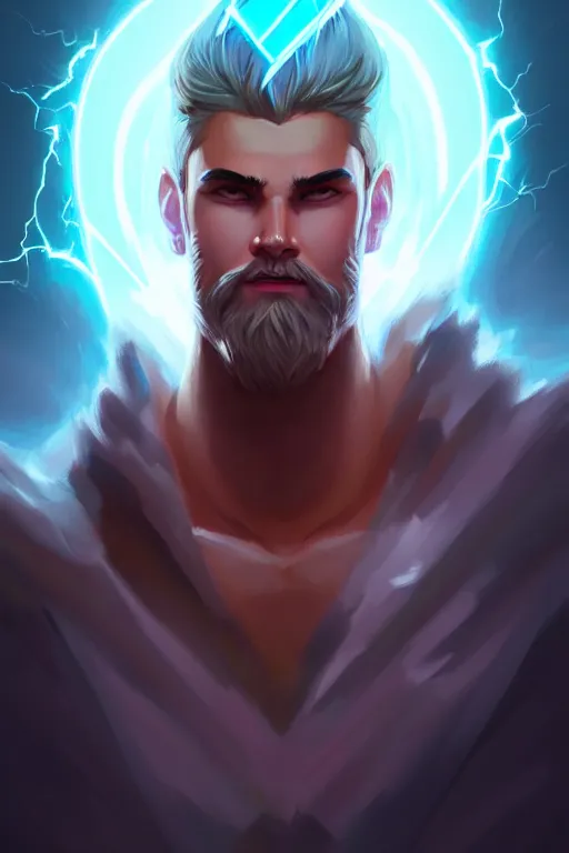 Prompt: the god zeus, lightning, portrait, sharp focus, digital art, concept art, dynamic lighting, epic composition, subsurface scattering, trending on artstation, by emylie boivin 1. 0, rossdraws 2. 0