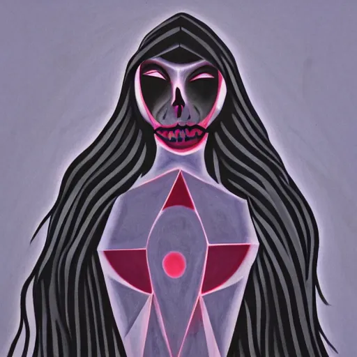 Image similar to geometric reaper woman