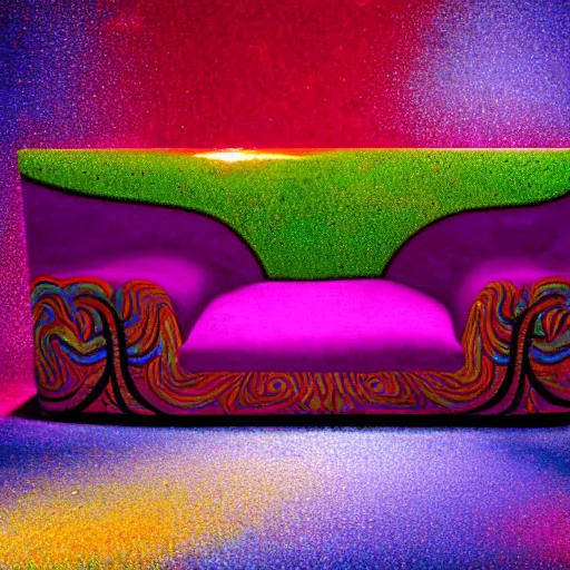 Prompt: psychedelic couch sofa costa blanca, designed by arnold bocklin, jules bastien - lepage, tarsila do amaral, wayne barlowe and gustave baumann, cheval michael, trending on artstation, mediterranean, star, sharp focus, colorful refracted sparkles and lines, soft light, 8 k 4 k