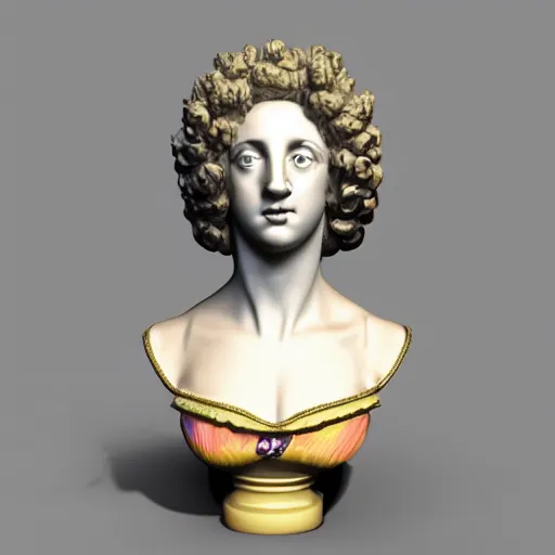 Prompt: baroque vaporwave statue bust, trending on art station, 4k UHD, 8k, painting illustration, high detail
