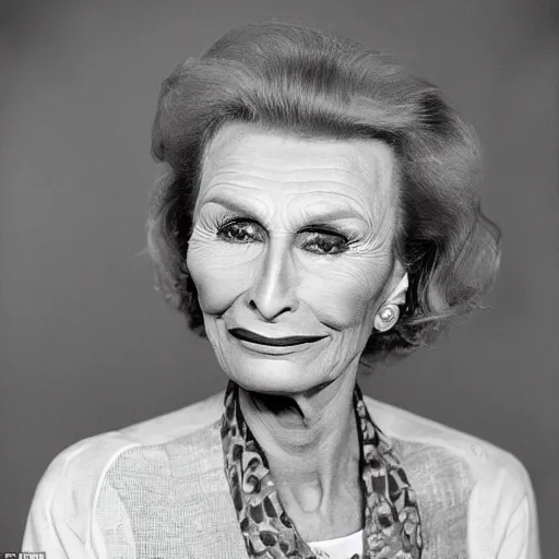 Image similar to bauhaus constrictive detailed portrait of cloris leachman at elderly age of 1 0 5