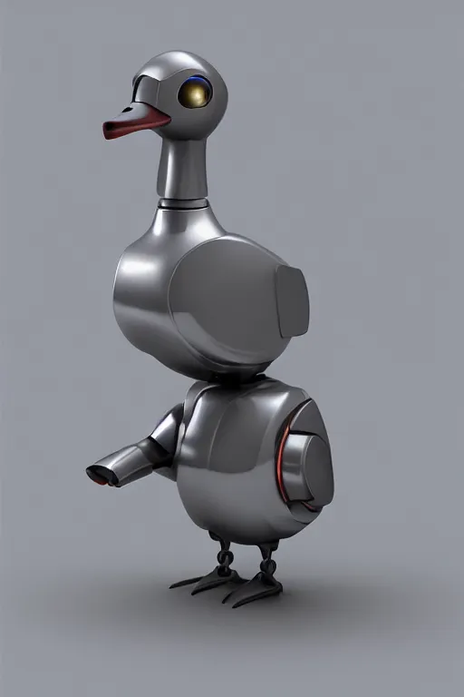 Image similar to robot duck concept, 3 d metallic ceramic, detailed, sharp focus, pastel, intricate, realistic, smooth, volumetric lighting, digital painting, by miyazaki