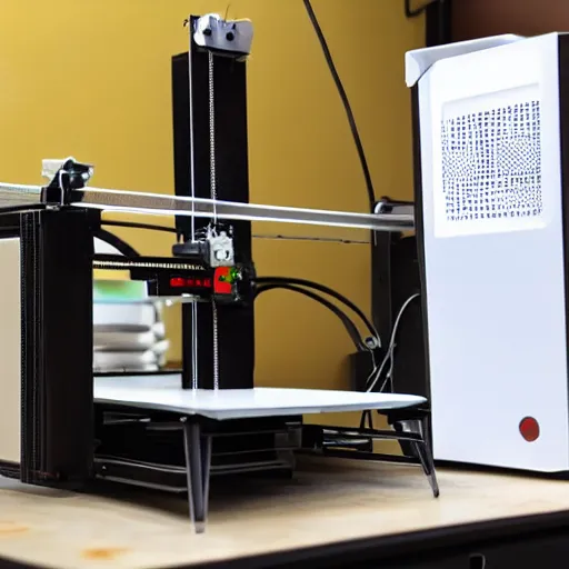 Image similar to a 3 d printer that makes pizza