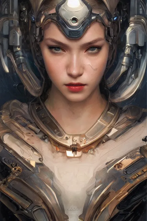 Prompt: Portrait of beautiful Ultra realistic illustration, beautiful alluring angry girl cyborg, cyberpunk, sci-fi, fantasy, intricate, elegant, highly detailed, digital painting, artstation, concept art, smooth, sharp focus, illustration, art by Yintion J , Jiang Geping and artgerm and greg rutkowski and alphonse mucha.