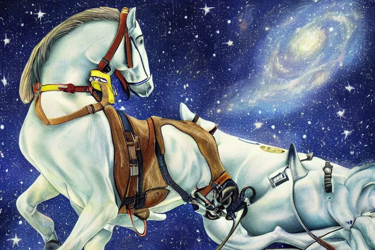 Image similar to horse lying on astronaut, arstation