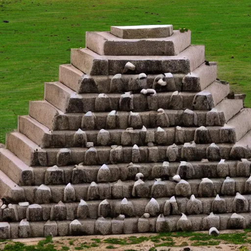 Image similar to a pyramid made of bears