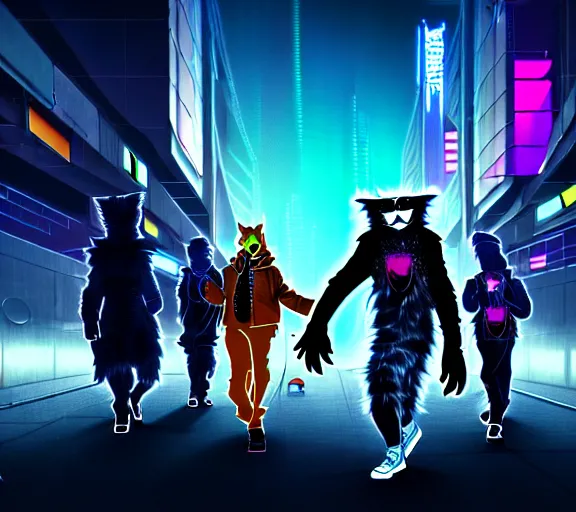 Image similar to high - resolution photograph from a cyberpunk era furry fandom convention ( midwest furfest 2 0 4 7 ), taking place after the genetic revolution and quantum singularity. photorealistic.