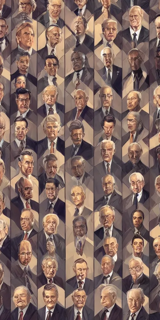 Image similar to symmetry!! all the presidents of usa, very detailed, perfect lighting, perfect composition, 4 k, artgerm, derek zabrocki, greg rutkowski