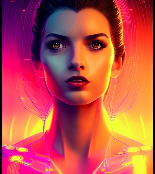 Image similar to symmetry!! latina princess of technology, solid cube of light, hard edges, product render retro - futuristic poster scifi, lasers and neon circuits, beautiful woman latina princess, intricate, elegant, highly detailed, digital painting, artstation, concept art, smooth, sharp focus, illustration, dreamlike, art by artgerm