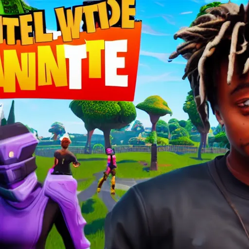 Prompt: Juice WRLD in Fortnite very detailed 4K quality super realistic