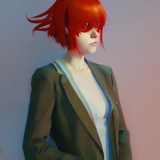 Prompt: Portrait of Asuka Langley Soryu, artwork by Sergey Kolesov, arstation,