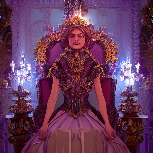 Image similar to portrait of wonderful princess, glowing, ornate and intricate, jaw dropping, dynamic lighting, intricate and detailed, 4 k octane render