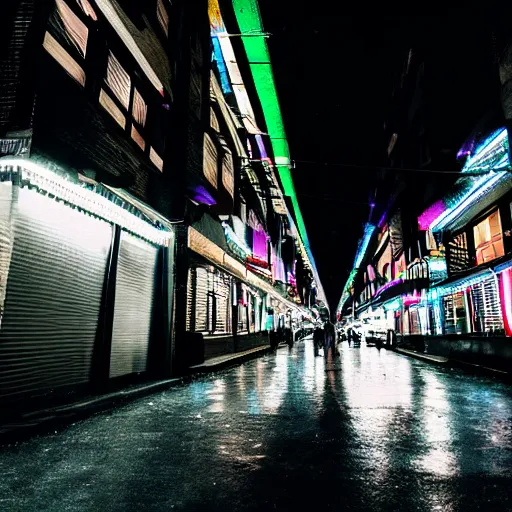 Image similar to photo of street city, disco diffusion